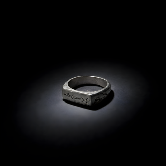 Barbed Signet - sterling silver jewelry