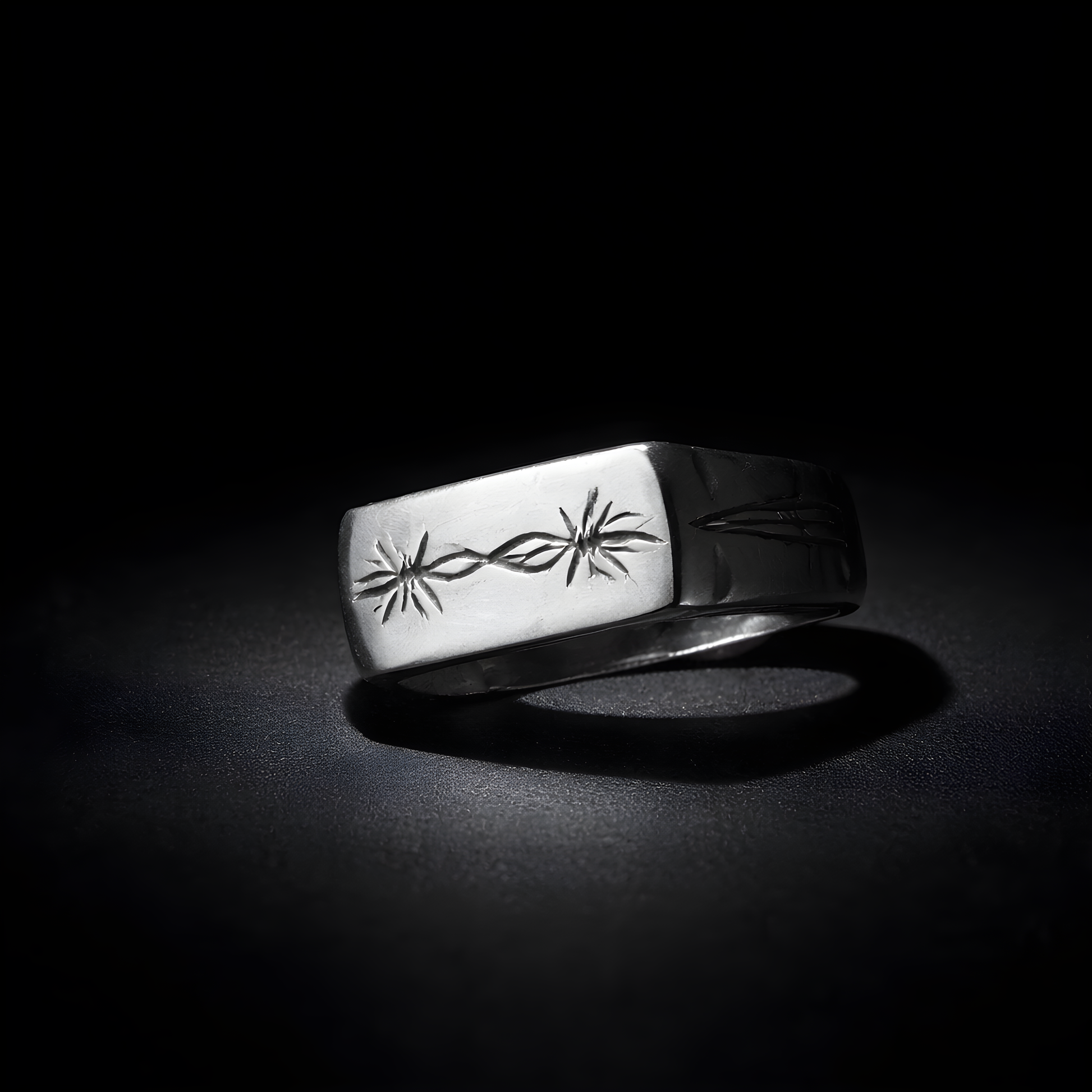 Barbed Signet - sterling silver jewelry