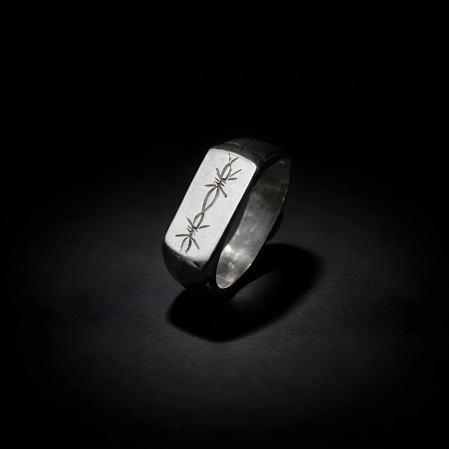 Barbed Signet - sterling silver jewelry